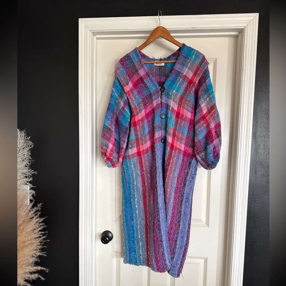 Vintage Elizabeth Jenkins Fiber Artist Handwoven Jacket Duster One Size - Picture 12 of 12